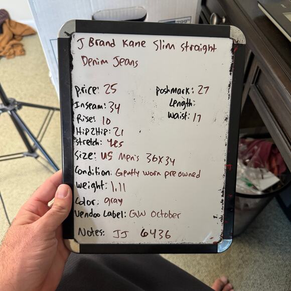 J Brand Kane Slim Straight Denim Jeans US Men's 36x34 - Picture 8 of 8